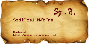 Szécsi Nóra névjegykártya
